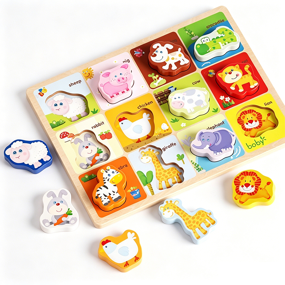 Wooden Shapes Chunky Puzzle-Animal