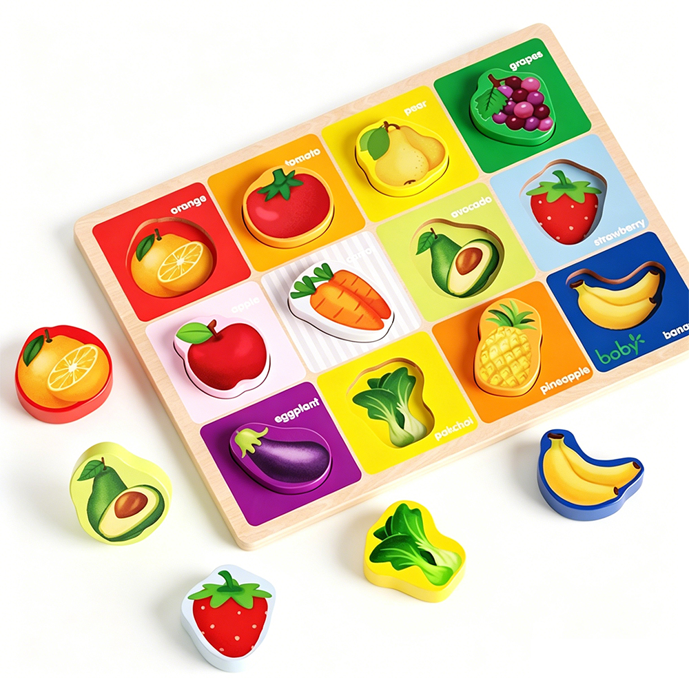 Wooden Shapes Chunky Puzzle-Fruit