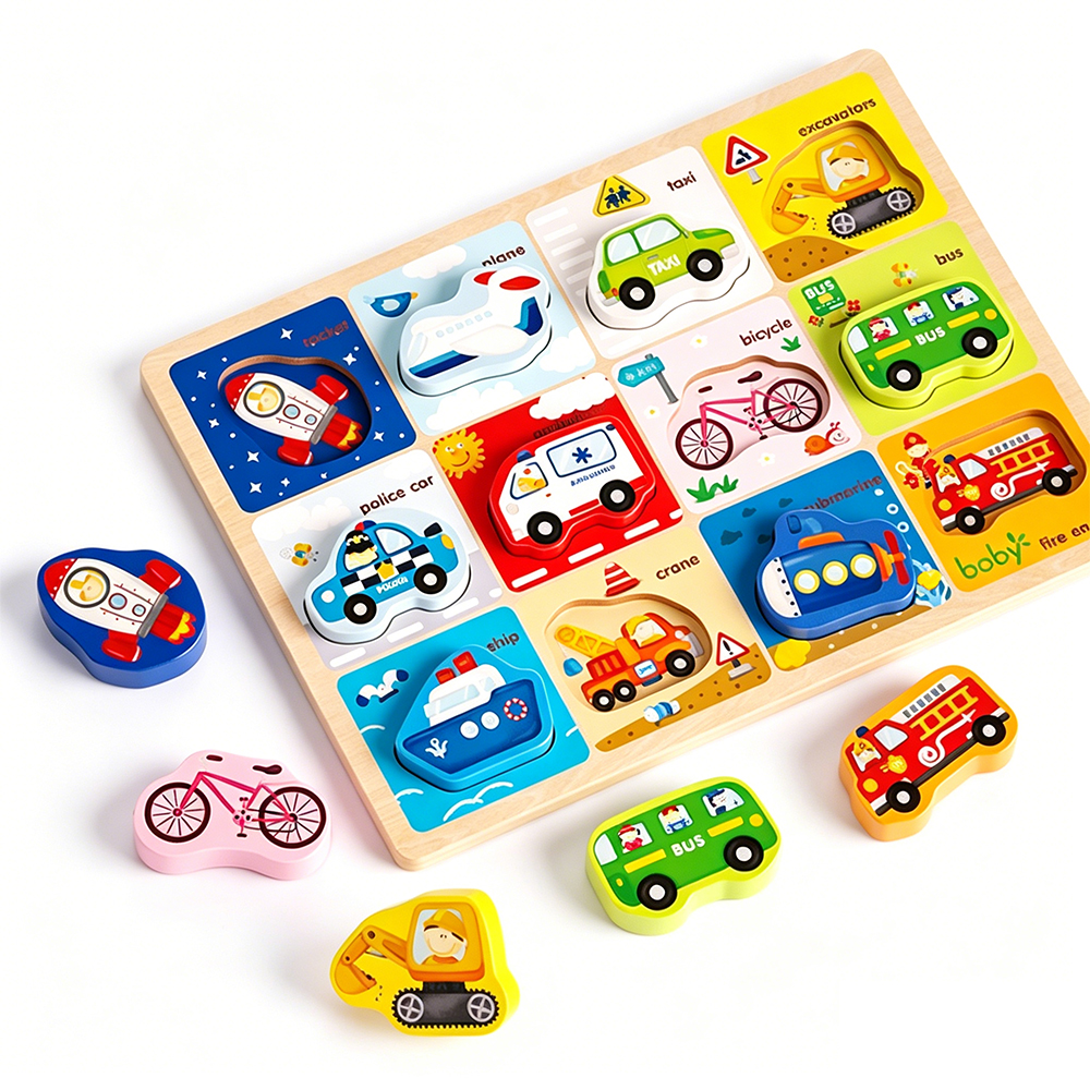 Wooden Shapes Chunky Puzzle-Vehicle