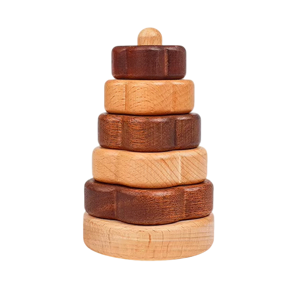 Wooden Flower Shape Stacking Rings