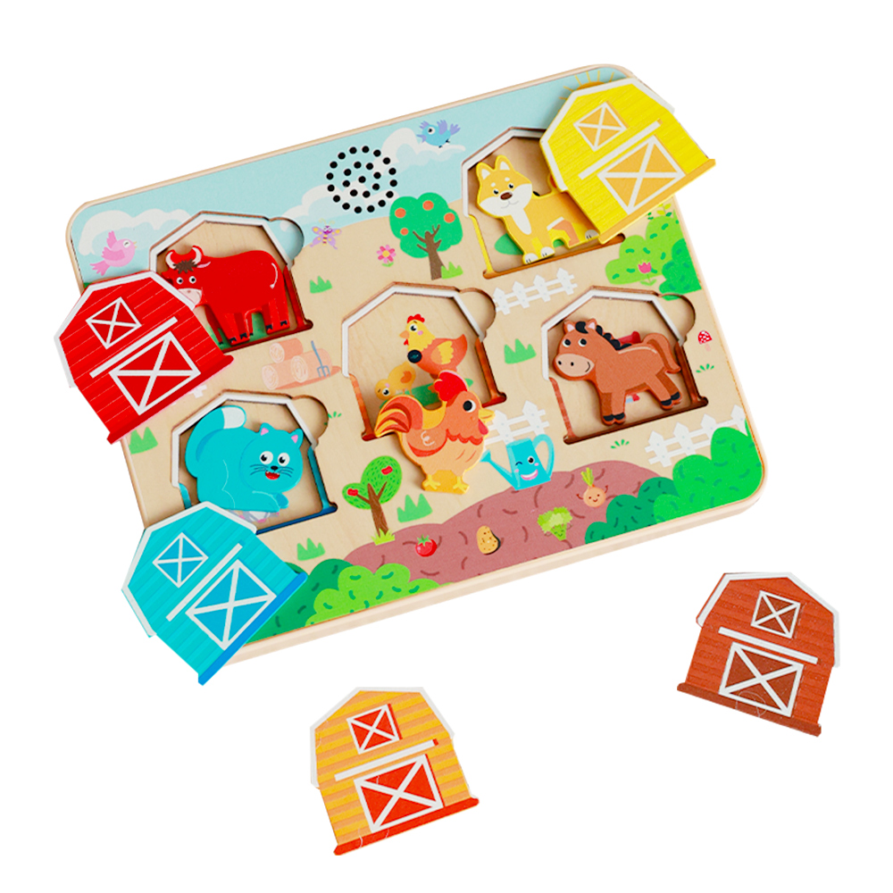 Farm Animal Sound‑Matching Wooden Puzzle