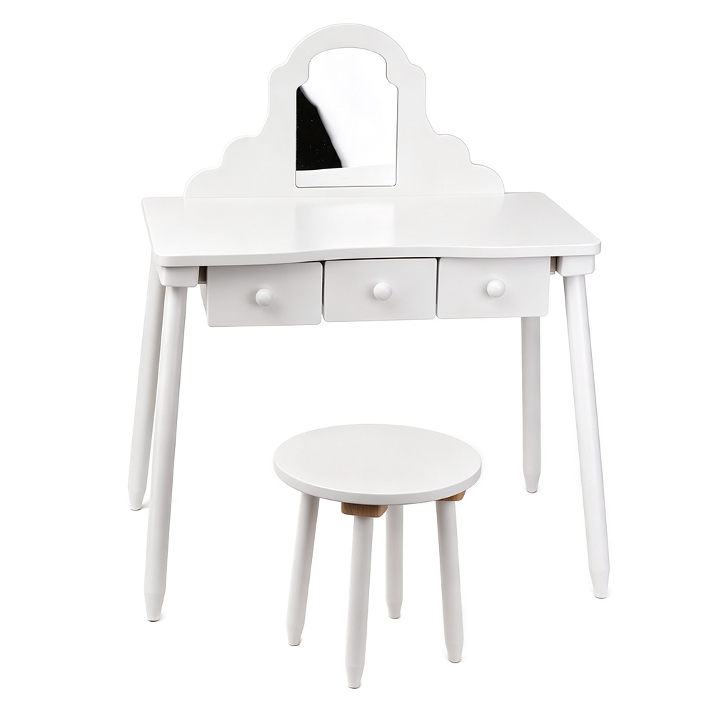Kids Wooden Vanity Table with Stool