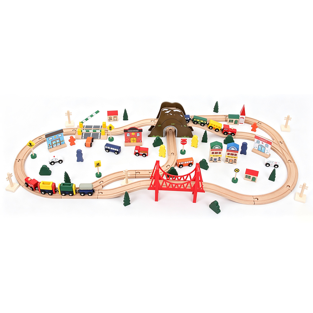 Wooden Train Track Set Toy