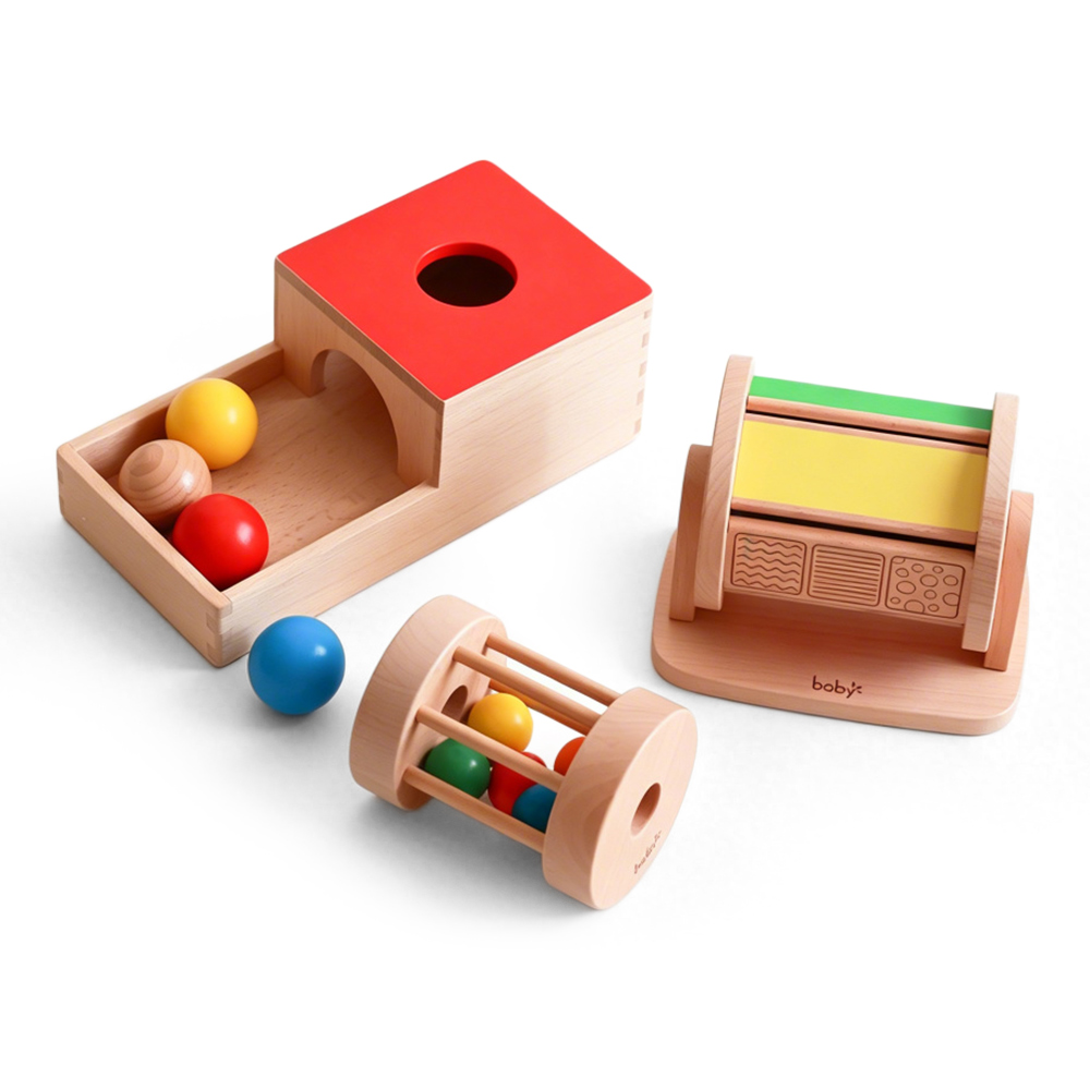 3 Pcs Montessori Wooden Sensory Toy Pack